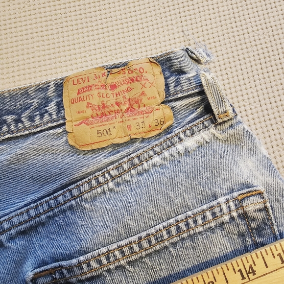 Levis | Worn In Vintage 501 Cotton Straight Leg Jeans Size 33 - Picture 8 of 13